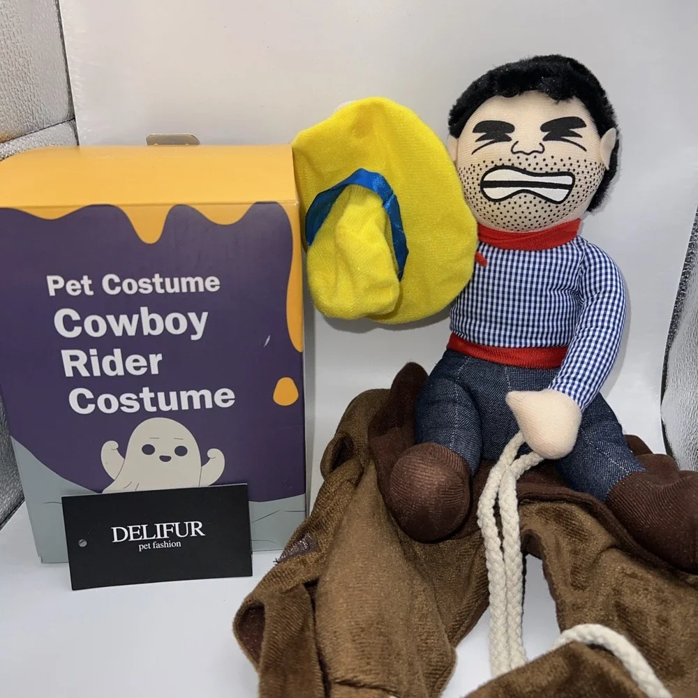 Funny‎ Pet Dog Riding Horse Cowboy Saddle Pet Costume Party Costume Clothes